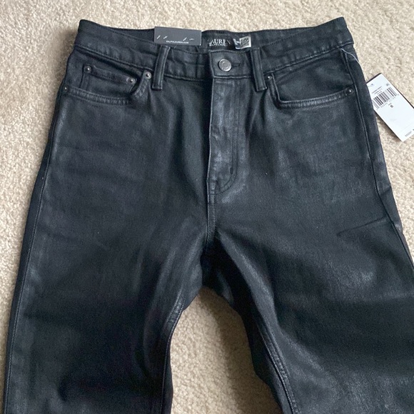 NWT Ralph Lauren high rise boot leg comfort stretch black coated jeans - Picture 9 of 16